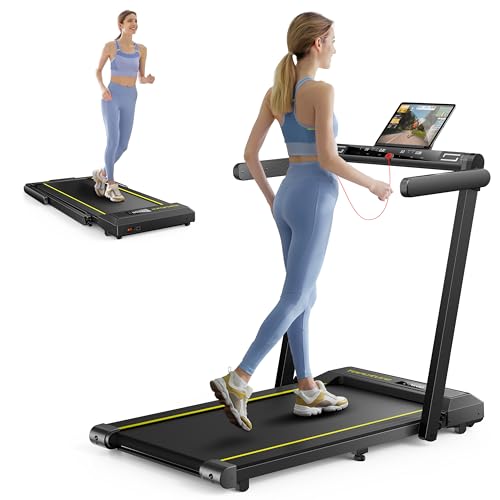 2-in-1 Folding Treadmill, 2.5HP, Dual LED, Bluetooth, 12 Modes, Remote Control