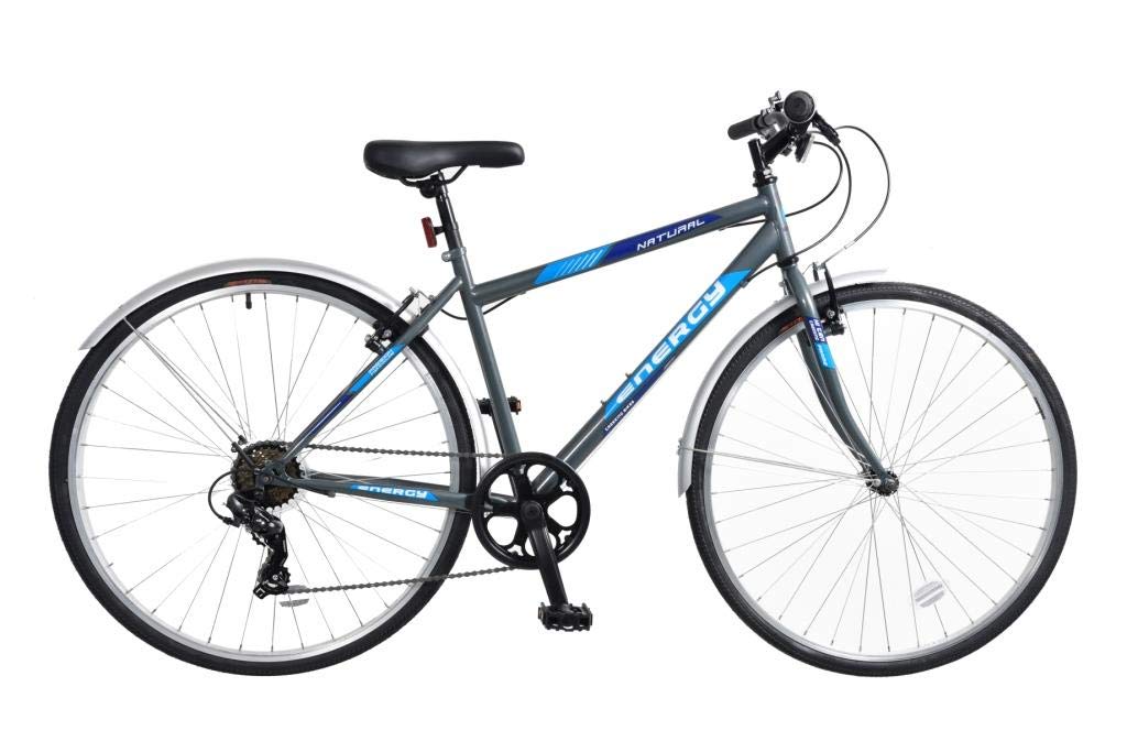 Natural Energy Mens Crossbar Trekking Bicycle, 700c, 6 Speed - Grey