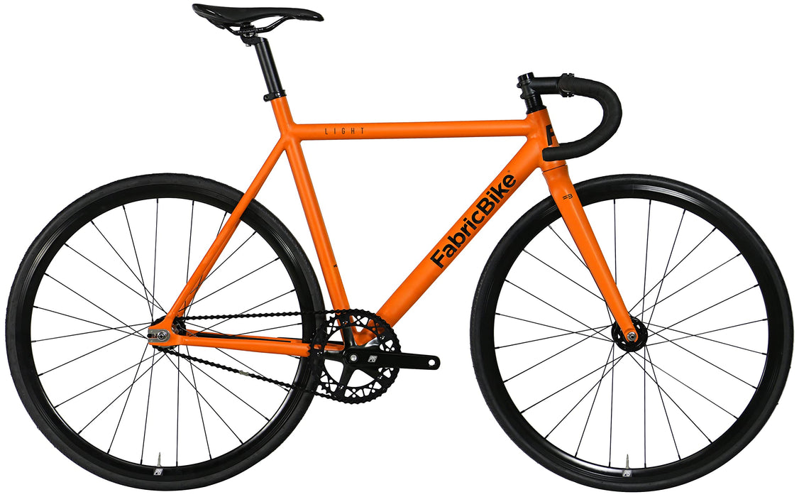 FabricBike Light PRO - Fixed Gear Bike, Single Speed Fixie Bicycle, Aluminium Frame and Fork, Wheels 28", 4 Colours, 3 Sizes, 8.45 kg Aprox. (Light Pro Army Orange, M-54cm)