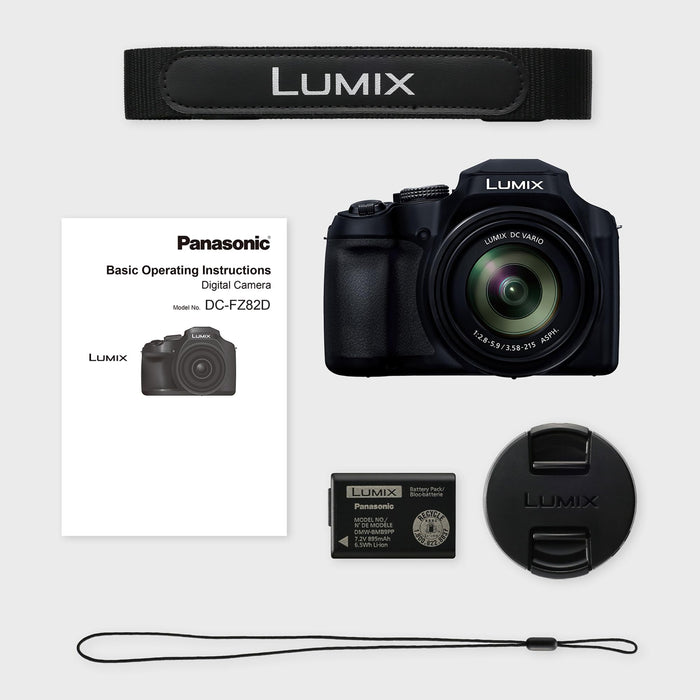 Panasonic Lumix DC-FZ82DE-K, 20-1200mm Lens, 4K Video, 18.1MP, Black