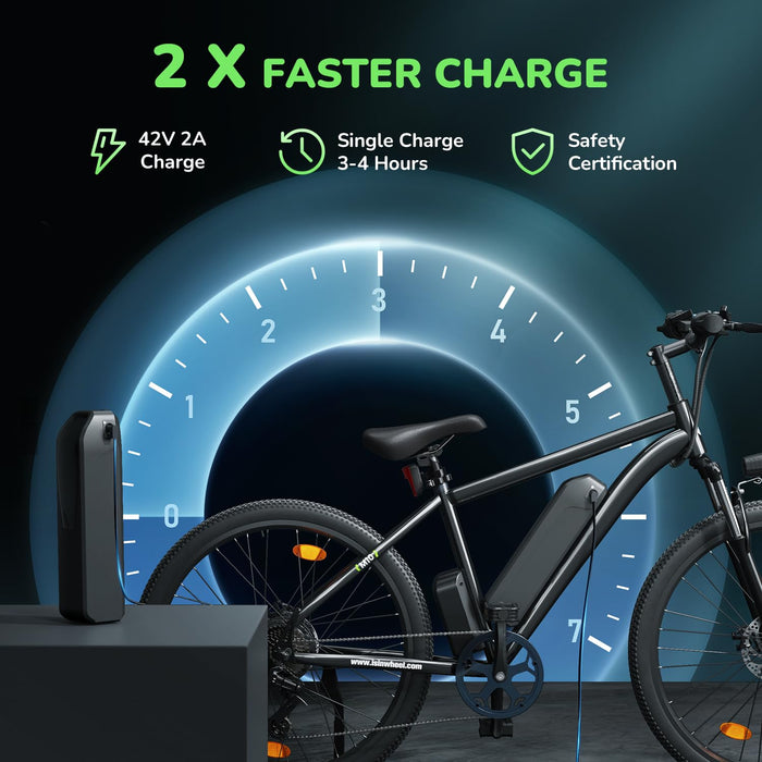 Finbike Electric Bike for Adults,26" Ebike 250W Motor Electric Bicycle with 36V 10.4Ah Removable Battery,100KM Range,Shimano 7 Speed,Fast Charging, 5 Speed Modes,Dual Disk Brake Mountain Bike