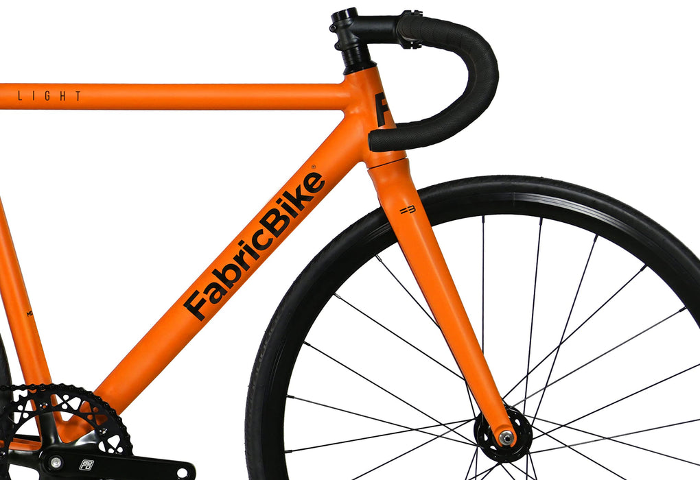 FabricBike Light PRO - Fixed Gear Bike, Single Speed Fixie Bicycle, Aluminium Frame and Fork, Wheels 28", 4 Colours, 3 Sizes, 8.45 kg Aprox. (Light Pro Army Orange, M-54cm)