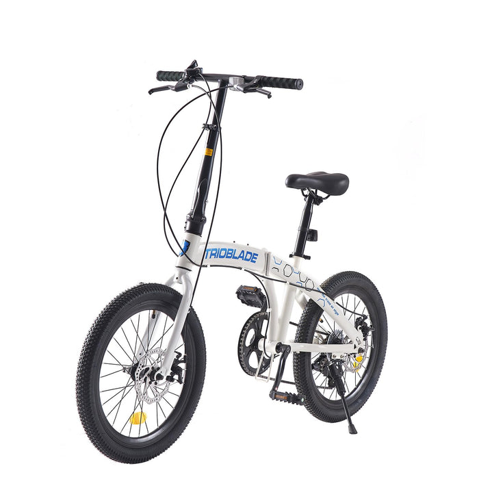 BSTSEL 20 Inch Folding Bike Adult,For Adult Men and Women Teens, Lightweight Aluminium Frame, 7 Speed Shimano Drivetrain, Foldable Bike With Disc Brake, Adult Bike Foldable Bicycle (White)