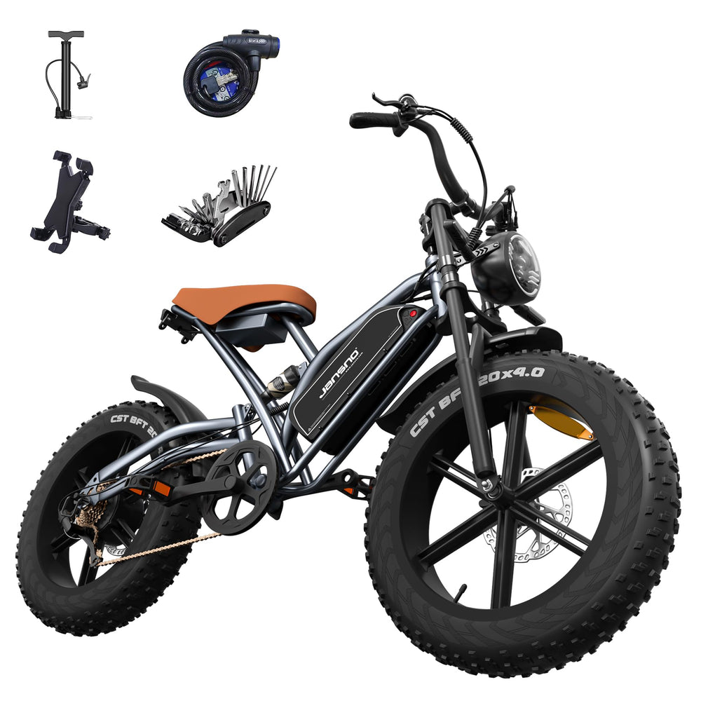 JANSNO Electric Bikes for Adults with 65Nm Motor, 48V/14Ah New upgraded battery and Dual Shock Absorber, 20" x 4.0 All-terrain wide tire Electric Bicycle, Multiple performance modes can be unlocked