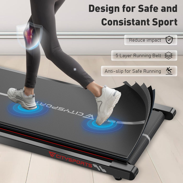 CITYSPORTS Ultra Slim Walking Pad, Remote, LED Display, Bluetooth Speaker