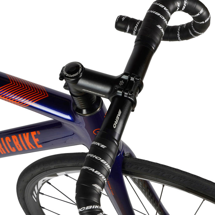 FabricBike AERO - Fixed Gear Bike, Single Speed Fixie Bicycle, Aluminium Frame and Carbon Fork, Wheels 28", 5 Colours, 3 Sizes, 7.95 kg (M size) (Indigo & Orange, M-54)